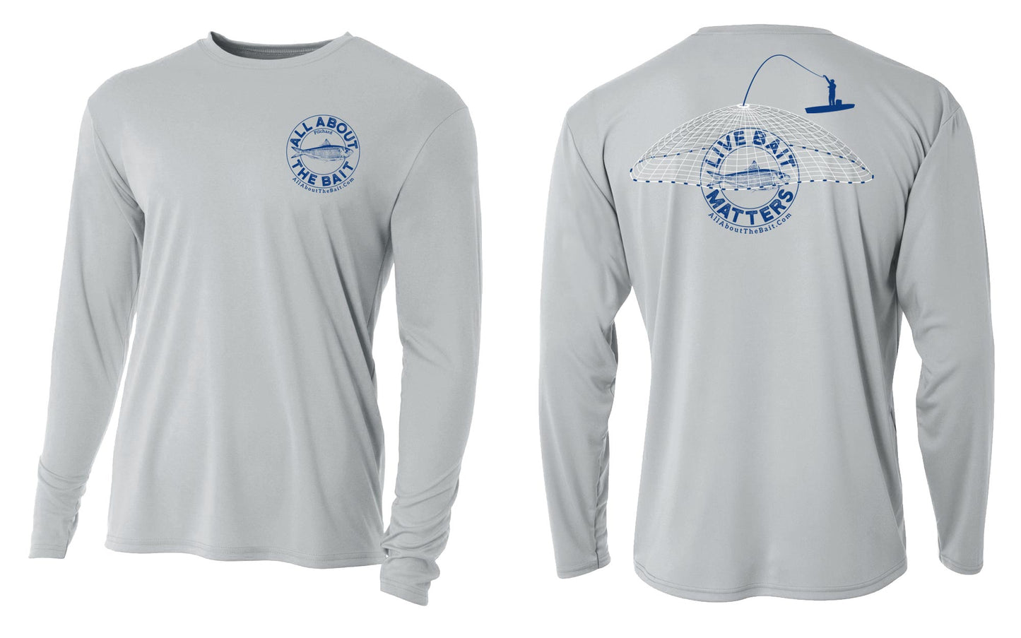 LIVE BAIT MATTERS - Silver - Long Sleeve Performance Shirt - 100% Polyester- FREE DELIVERY (Copy)
