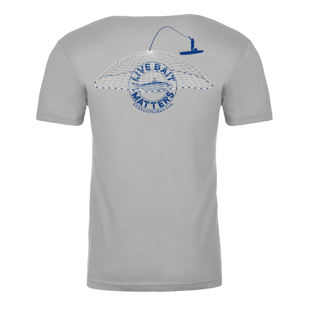 LIVE BAIT MATTERS - SILVER - SHORT Sleeve Performance Shirt - 100% Polyester- FREE DELIVERY