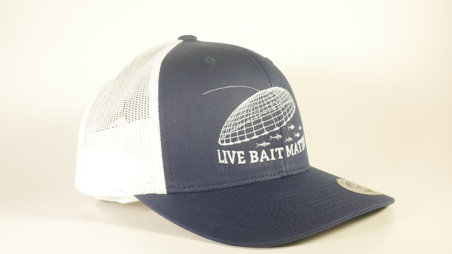 (3 Color Options) LIVE BAIT MATTERS Sport-Tek ® Yupoong ® Retro Trucker Cap (STC39) - 7 Snap Back (FREE DELIVERY)