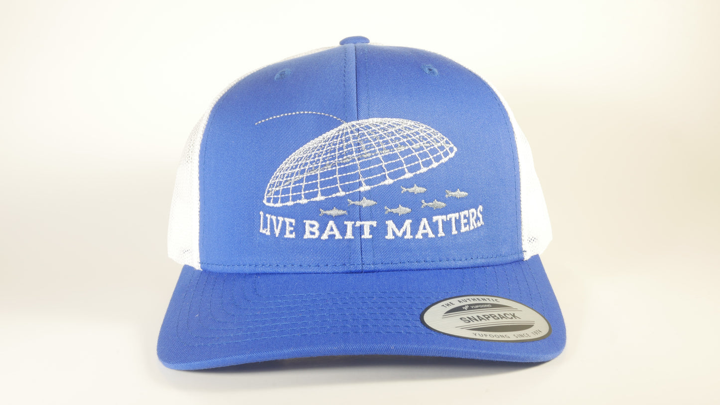 (3 Color Options) LIVE BAIT MATTERS Sport-Tek ® Yupoong ® Retro Trucker Cap (STC39) - 7 Snap Back (FREE DELIVERY)