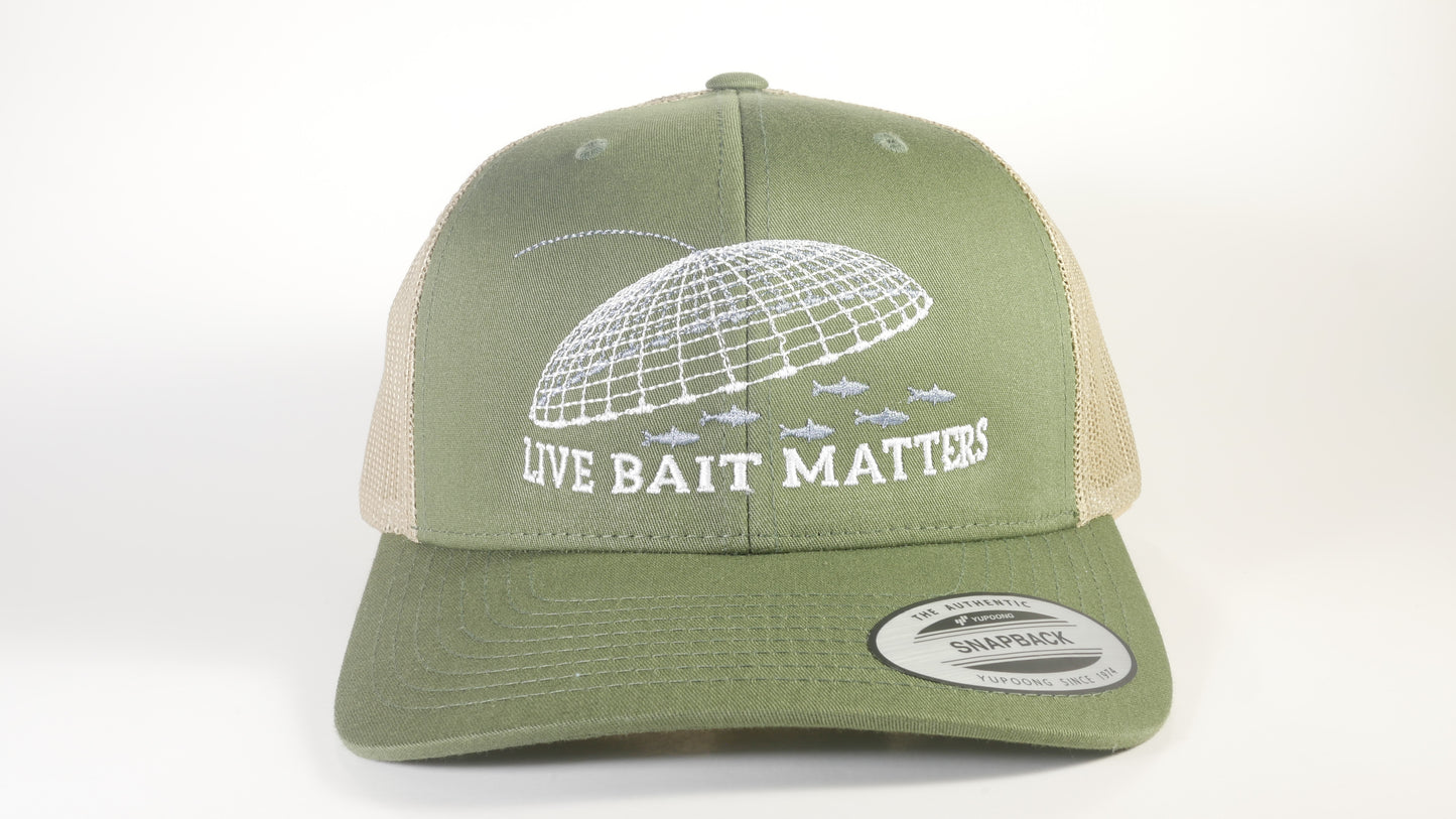 (3 Color Options) LIVE BAIT MATTERS Sport-Tek ® Yupoong ® Retro Trucker Cap (STC39) - 7 Snap Back (FREE DELIVERY)