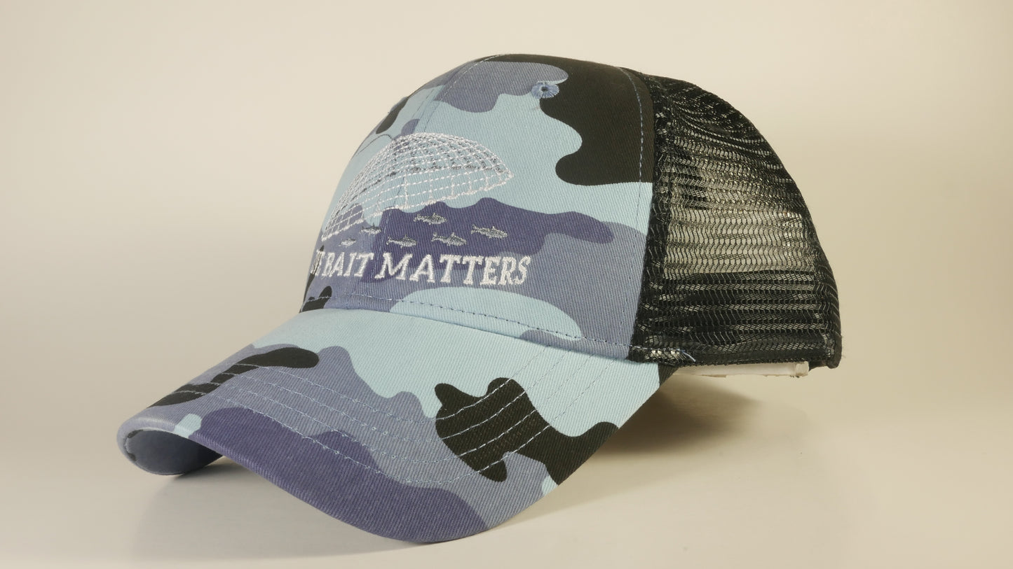 (1 Color Options) LIVE BAIT MATTERS - KC Caps KC7040 Fashion Camo Mesh Trucker Cap (FREE DELIVERY)