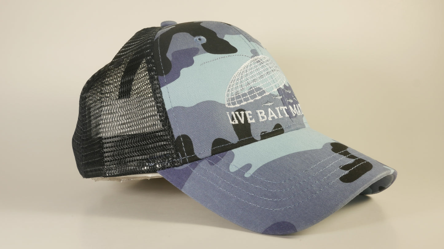 (1 Color Options) LIVE BAIT MATTERS - KC Caps KC7040 Fashion Camo Mesh Trucker Cap (FREE DELIVERY)