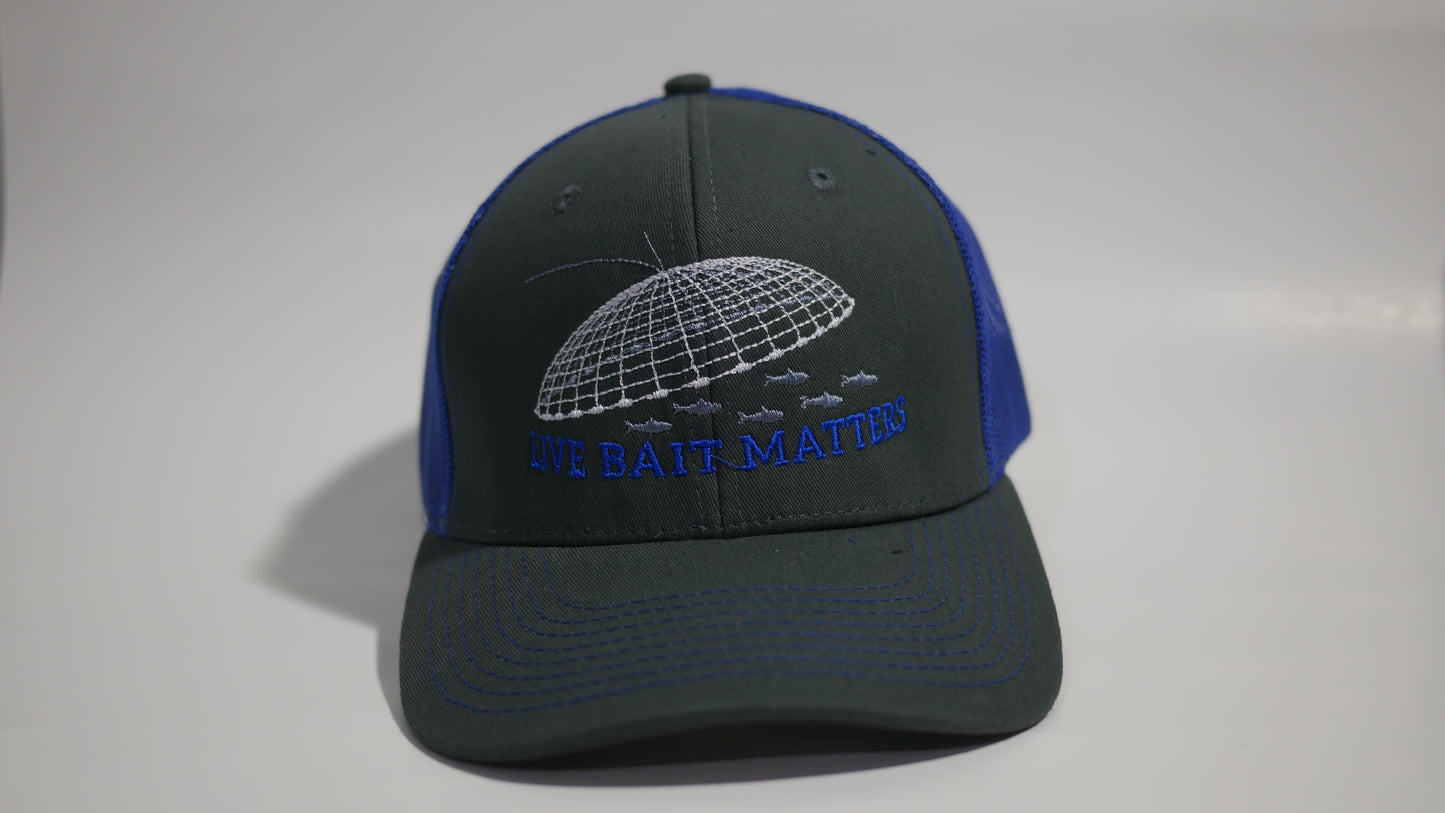 (1 Color Options) LIVE BAIT MATTERS - KC Caps KC8400 Adult Pro Style Trucker Cap with Neon Mesh - (FREE DELIVERY)