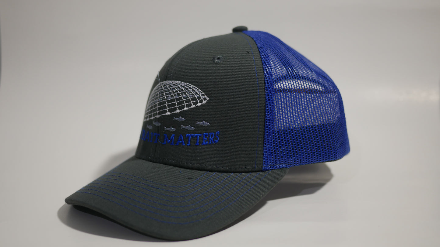 (1 Color Options) LIVE BAIT MATTERS - KC Caps KC8400 Adult Pro Style Trucker Cap with Neon Mesh - (FREE DELIVERY)